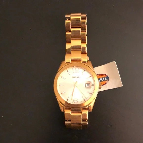 NWT Fossil Watch Rose Gold NWT AUTHENTIC FOSSIL LUX LUTHER SILVER ROSE GOLD DIAMOND  main image 3